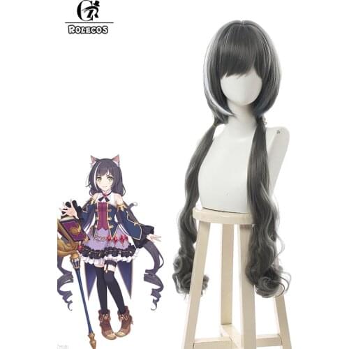 ROLECOS Anime Princess Connect Kiruya Cosplay Wig Re Dive Kyaru Women Long Wig Hair 90cm Cosplay Headwear Gray Synthetic Hair