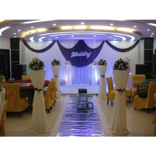 Romantic Wedding 3mx6m backdrop wedding sippiles decorations wedding stage background with Beatiful Swag