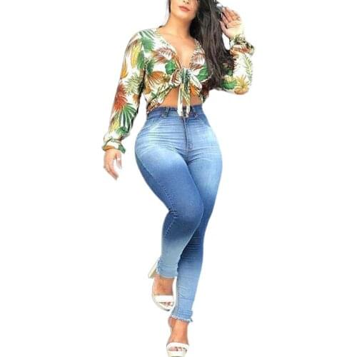 Blue Tight Jeans Women Spring Fashion High Waist Stretch Slim Butt Lift Denim Pants Lady Vintage Dark Blue Pencil Jeans Trousers