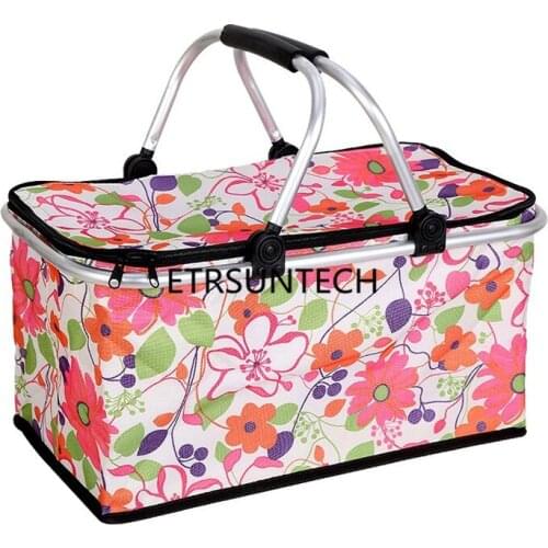 10 Style Oxford Cloth Folding Picnic Storage Basket Bag Camping Insulated Cooler Cool Hamper Outdoor Waterproof Picnic Bags