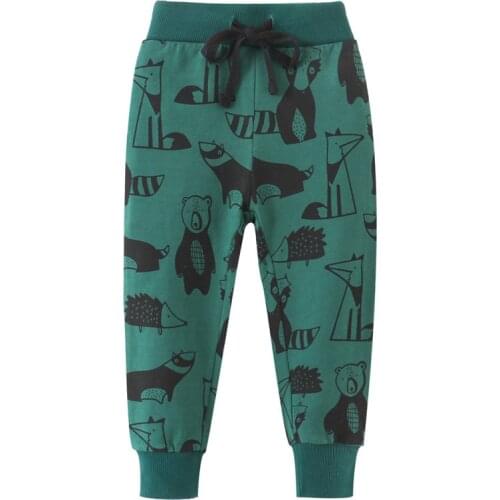 Jumping Meters New Arrival Autumn Spring Boys Girls Sweatpants With Animals Print Cute Childrens Clothes Full Trouser Pants Kid