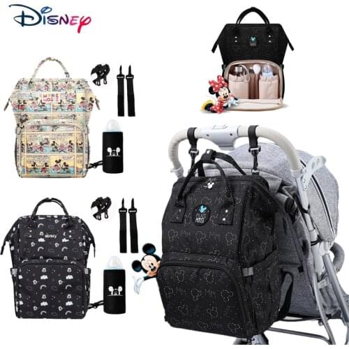 Disney Mommy Waterproof diaper bag Bottle Feeding Insulation bags with USB heater Backpack Baby Bags For Mom Storage Bags DPB02
