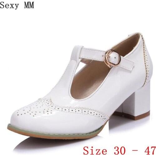 Women Pumps Office Career Shoes Square High Heels Woman High Heel Shoes Kitten Heels Small Plus Size 30 - 47