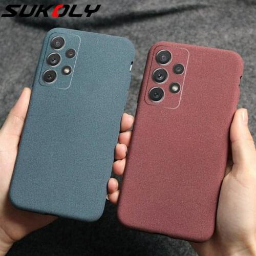 Ultra-Thin Sandstone Matte Case For Samsung A52 A51 A71 A72 A12 A32 A22 A82 S21 S20 FE Note 20 Ultra Slim Scrub Soft Back Cover