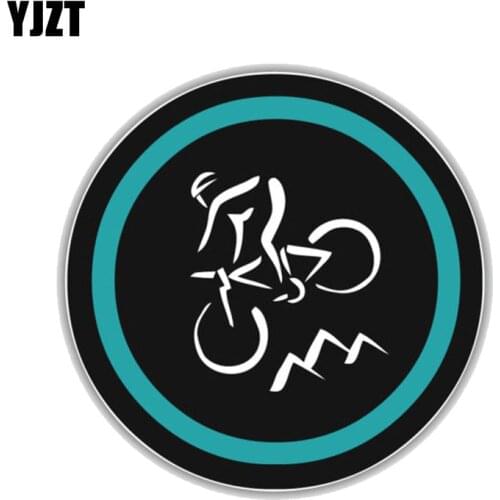 YJZT 13CM*13CM Interesting Mount Cycling Badge PVC Motorcycle Car Sticker 11-00267