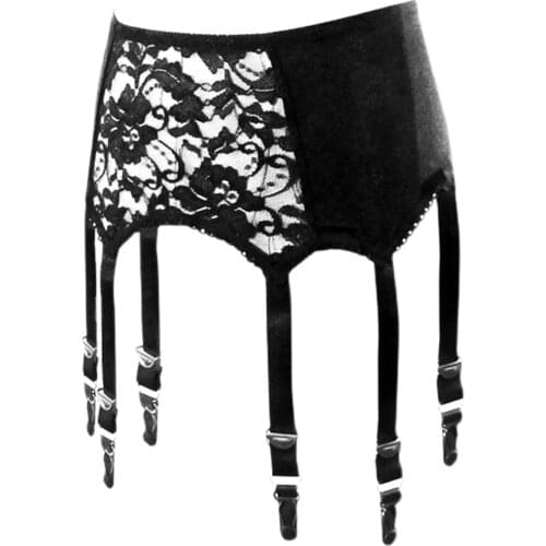 Womens 6 Straps Lace Suspender Garter Belts for Stockings