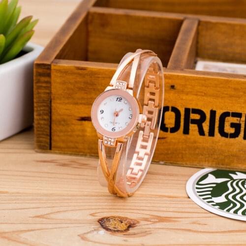 1PCS New Fashion Luxury Rhinestone Watches Women Stainless Steel Quartz Bracelet Watch Ladies Dress Watches Gold Clock