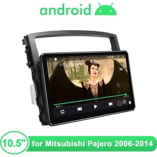 1 din Car Radio 10.5" GPS Android Multimedia Player 1DIN Car Intelligent System Wireless Carplay For Mitsubishi Pajero 2006-2014