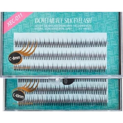 10 Pcs OEM ODM hot sale silk 0.10 thickness all sizes Volume fans flare eyelash extension by free shipping