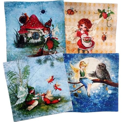 4pcs/lot Flower digital printing patchwork hand dyed cloth 20*20CM cotton hand DIY fabric girl lady tessuti di cotone