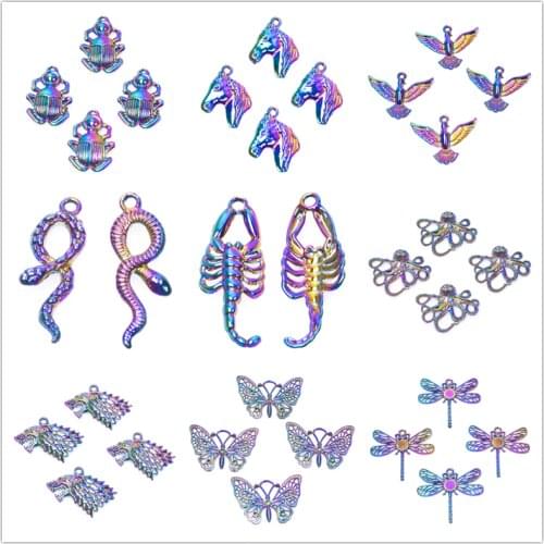 5 pcs Scorpion Charm DIY Jewelry Making Supplies Animal Snake Butterfly Charm Necklace Accessories Handmade Octopus Materials