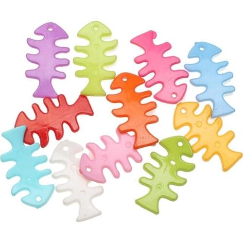 50Pcs Resin Mixed Fish Bones Decoration Crafts Flatback Cabochon Scrapbook Fit Hair Clips Embellishments Beads Diy