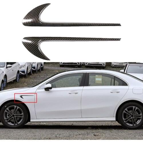 Beler Black 1 Pair ABS Carbon Fiber Style Side Air Vent Fender Frame Cover Decor Fit for Benz C E GLC W205 W213 X253