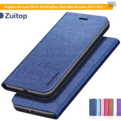 Wood grain PU Leather Phone Case For Fujitsu Arrows NX F-01J Flip Case For DoCoMo Arrows NX F-01J Wallet Case Soft Back Cover