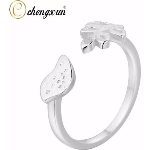 CHENGXUN Fashion Color Girls Rings Tiny Tree Animal Bird Finger Open Rings Romantic Style for Teen Girls Charm Jewelry
