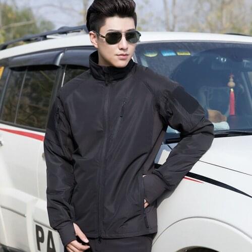 Black Camouflage Outdoor Jacket Combat Shirt Mens Wearing Coat Army Training Hiking Camping Fishing Fashion Bomber M65