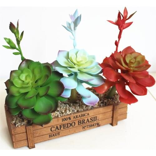 11x13cm Lotus Flower Heads Green PVC Artificial Succulent Plants Home Garden Decoration Floristry Flower Arranging Accessories