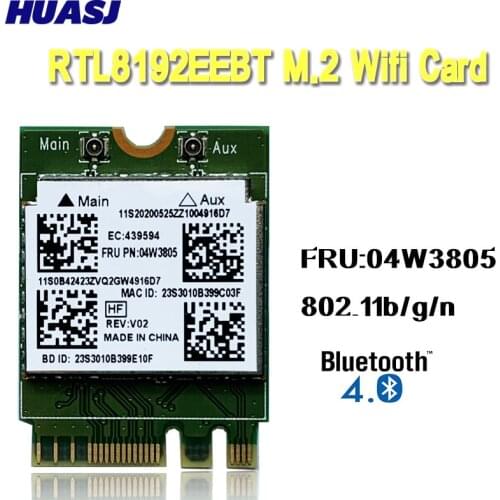 Huasj RTL8192EEBT tarjeta WIFI M.2 BT4.0 FRU 04W3805 para thinkpad X240 X240s T540 T540P T440 T440s T440P