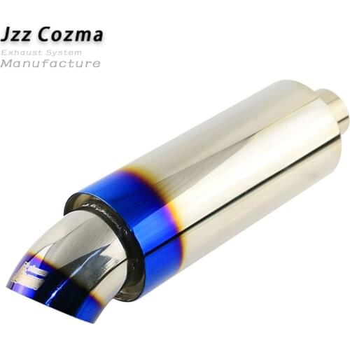 JZZ 2'' High Quality Straight-Through Car Exhaust Tip JS Racing Jasma Muffler For Auto 3'' Burned Blue Output Free Shipping