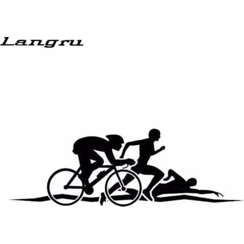 Langru Creative Personality Triathlon Funny Body Car Stickers Vinyl Graphics Decals Car Stying Accessories Decorative Jdm