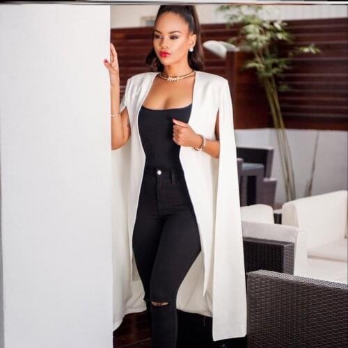 Fashion Shawl Cloak Cape Lapel Blazer Women Coat OL Split Party Club Long Sleeve Casual Suit Jacket Workwear Outwear Female