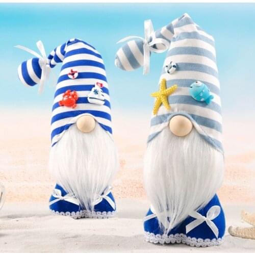 Ocean Festival Gnome Deep Blue Luckily Nautical Faceless Doll Stuffed Plush Toy Elfs Swedish Dwarf Home Decoration Ornaments Hol