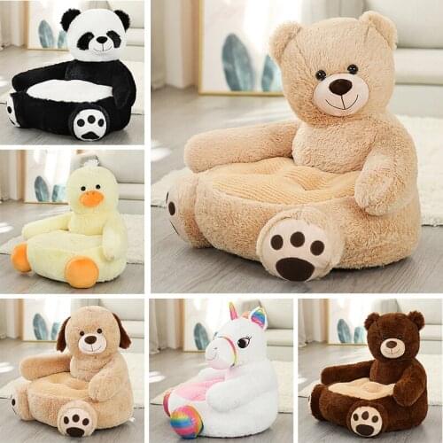 5Kinds Bear/Panda/Unicorn/Duck Baby Seat Sofa Plush Soft Baby Chair Keep Sitting Posture Comfortable for Children and girls