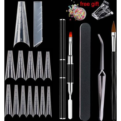 Dual Nail Forms Set Full Cover Acrylic False Nails for Quick Building Mold Tips Extension Art UV Builder Poly Nail Gel Forms