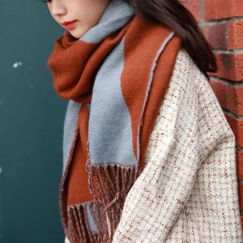 2020 NEW fashion cashmere women scarf double-sides winter warm shawl and wrap bandana pashmina female foulard long thick blanket