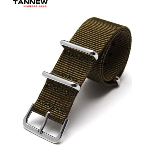New arrived High-quality Khaki 18mm 20mm 22mm 24mm waterproof nylon strap NATO strap fashion strap 4 color buckles for choose