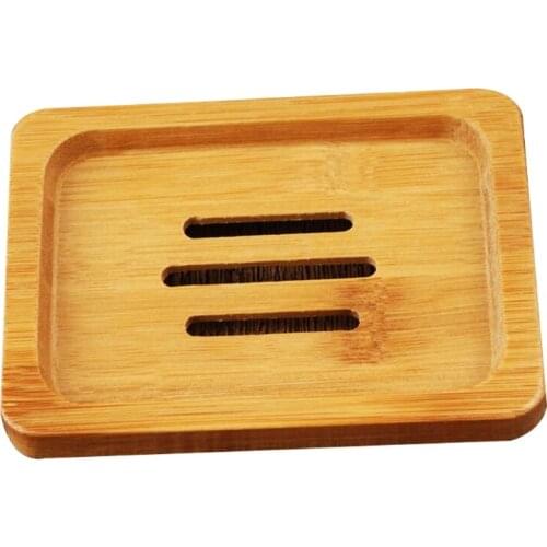 425C Natural Wood Shower Soap Tray Dish Storage Holder Plate Soap Water Filter Dishes