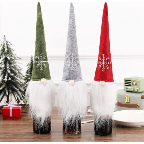 Merry Christmas Decorations For Home 2020 Xmas Wine Bottle Dust Cover Christmas Gift Navidad Decor Noel Happy New Year Gift 2021