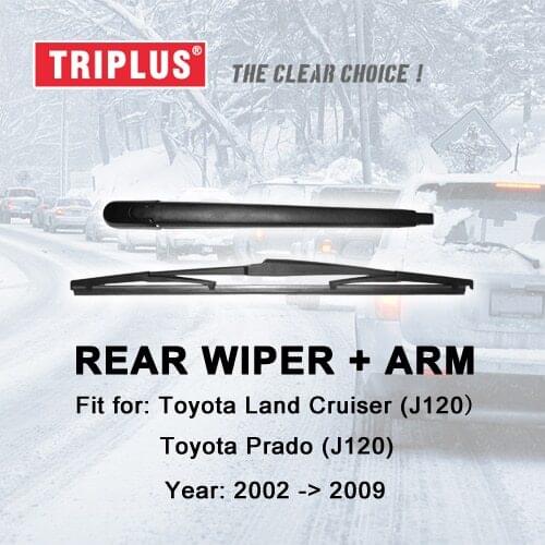 Rear Wiper Arm with Blade for Toyota Prado J120 Land Cruiser J120 (2002-2009) 1pc 16" 400mm,Rear Wiper Arm & Rear Wiper Blades
