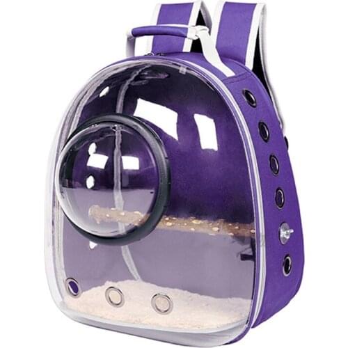 Parrot Carrier Backpack Travel Cage Birds Breathable Transparent Space Capsule