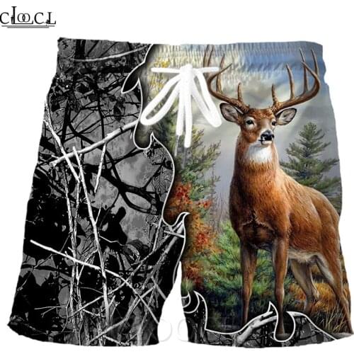 CLOOCL Newest Popular Deer Hunting 3D Print Fashion Men Shorts Summer New Harajuku Hip Hop Leisure Beach Shorts Drop Shipping