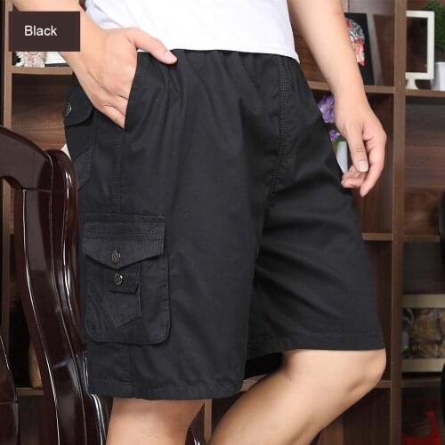 2021 New Beachwear Shorts Men Summer Casual Shorts Thin Loose Pockets Cotton Elastic Waist Plus Size Leisure simplicity
