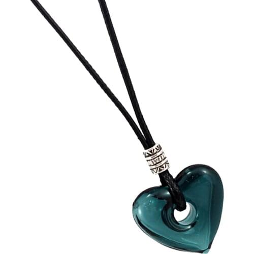 Pretty Beads Bottle Glass Wishing Heart Shape Perfume Pendant Necklace Gift