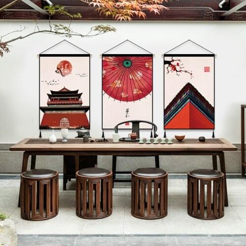 Modern Chinese Wall Art Canvas Decorative Painting Print Poster Home Office Decor Study Tapestry Scroll Painting Gift Wall Decor