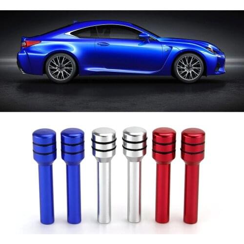 Universal Car Interior Door Lock Knobs Aluminum Handle Pull Pin Trim Black Automotive Safety Door Lock Status Button