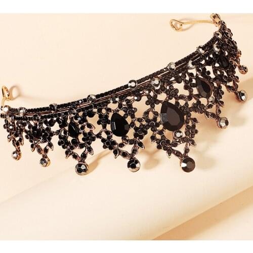 Vintage Alloy Rhinestone Crown Party colored vine tiara wedding hair accessories