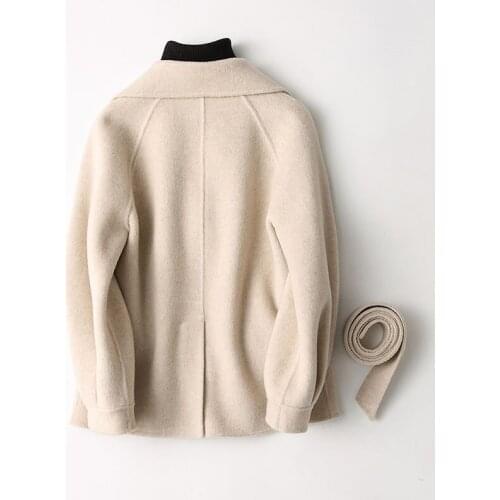 Winter Women Double-side Autumn Woolen Coat Female Korean Wool Coats Vintage Womens Jacket 2020 Abrigo Mujer MY2292