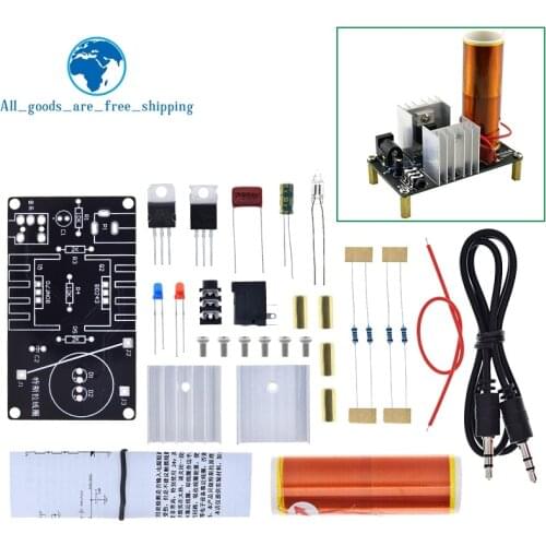 1 Set Mini Tesla Coil Kit 15W Mini Music Tesla Coil Plasma Speaker Tesla Wireless Transmission DC 15-24V DIY Kits