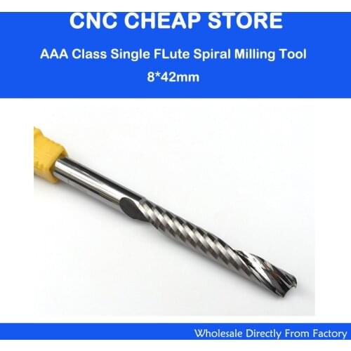 1pc AAA Grade CED 8mm CEL 42mm Carbide End Mill CNC Engraving Tools One Single Flute Long Spiral Bit Milling Cutter