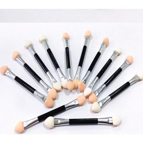 12 PCS Eye Shadow Applicator Pro Eye Shadow Sponge Applicator Make Up Portable Eye Shadow Brushes Nail Powder Brush Tool T0059