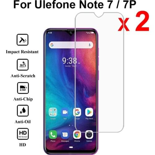2PCS Ulefone Note 7 Screen Protector 9H Scratch proof Tempered Glass for Ulefone Note 7P 6.1" Mobile Phone Film,easy to install