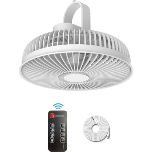 24BB 8000mAh Camping Fan Portable USB Rechargeable Tent Fan Battery Operated Ceiling Fan with Remote Control Detachable Fan