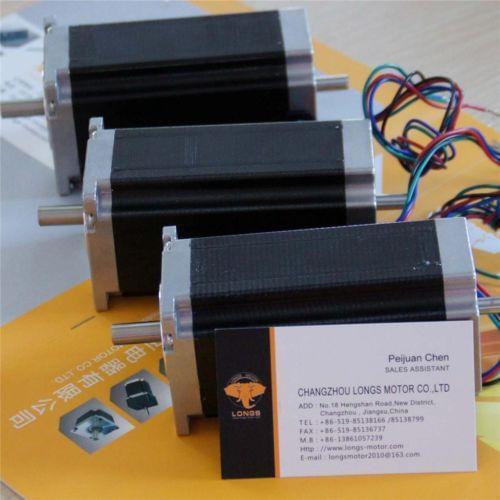 DE US Ship 3pcs Nema 23 dual shaft stepper motor 425oz.in 3.0A 112mm 23HS9430B CNC/MILL-- longs motor