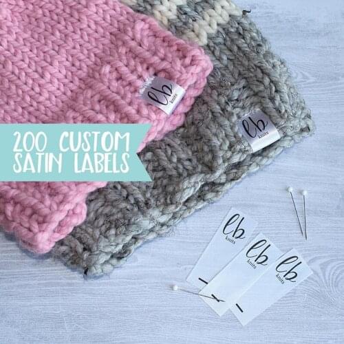 300pcs Personalized satin flat white clothing Care label fold over printed name logo Fabric product tags washing labels washable