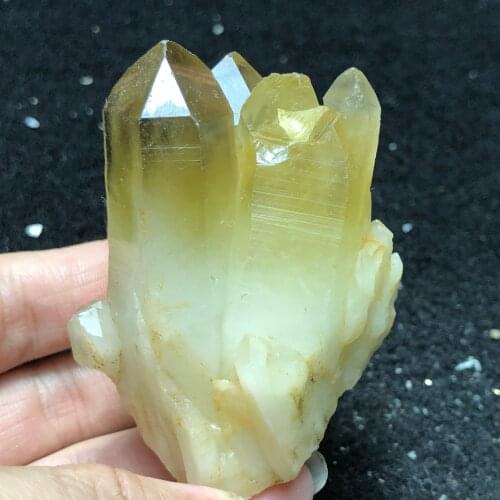 34.3gNatural crystal tea Topaz rough smoky crystal Obelisk aura healing round vein home decoration1PC