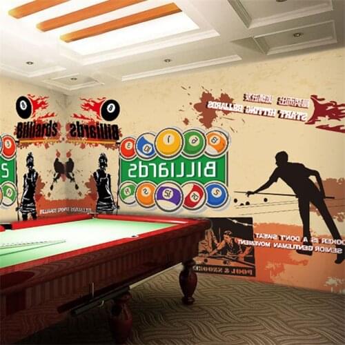 Custom modern Snooker Billiard Hall Industrial Decor Background Mural Wallpaper 3D Billboards Room Wall Paper 3D Wall Covering